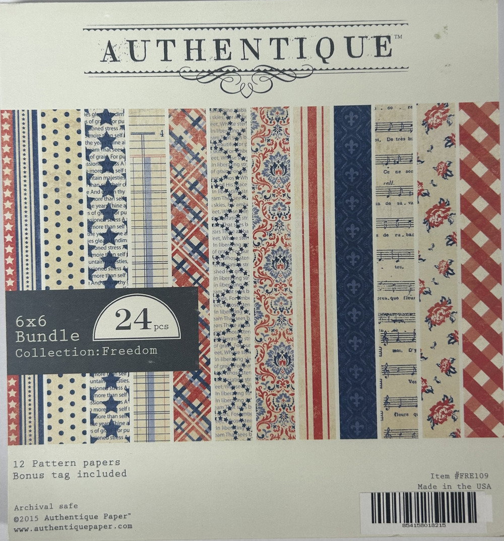 Freedom | 6x6 (15x15 cm) Paper Pad Scrapbooking | Authentique | FRE109