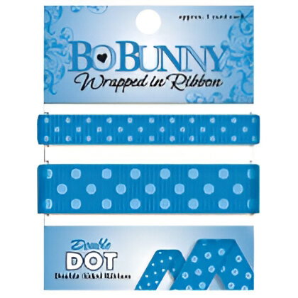 Blueberry Double Dot Ribbon - BoBunny - 2 pc - Craft Ribbon - WRB122