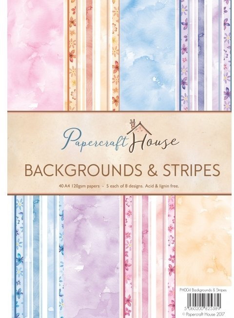 Backgrounds And Stripes | A4 Scrapbooking Paper Pad | Papercraft House ...
